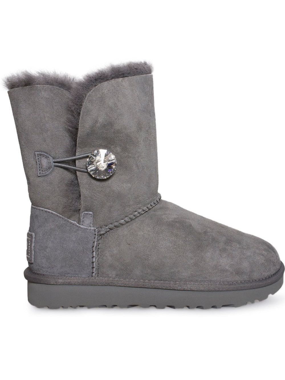 UGG Gray Bailey Button Bling Boots